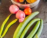 A picture of step 1 of RIDGE GOURD SABJI (Turi / Turai ki sabji).