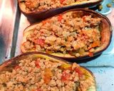 Foto del paso 6 de la receta: Berenjena rellena mixta de carne de cerdo y verduras