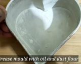 A picture of step 5 of Valentine's special Vanilla-Chocolate Duo Cake (eggless) #heart.