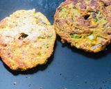 A picture of step 3 of Barely veggie pancake or Thalipith.