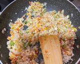A picture of step 2 of Spring roll with veggies.