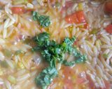 Foto del paso 4 de la receta: Orzo vegano con verduras y milanesa vegetal sabor no pollo