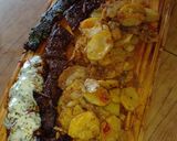 Foto del paso 12 de la receta: Entraña confitada con guarnición de papas, cebolla y morrón