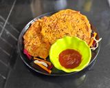 A picture of step 5 of Veggie's Salad Chilla (healthy weight loss).