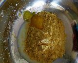 A picture of step 1 of Besan Laddu.