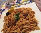 صورة لخطوة 8 من وصفة مكرونه اسباغيتي باللحمه والصلصه الحمراء 😋