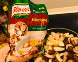 Hình bước làm 3 của món Banh canh Nấm (chay mặn dùng được)
