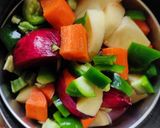 A picture of step 1 of Beetroot pav bhaji.