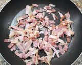 Foto del paso 2 de la receta: 🥓 Tortilla de fideos spaghetti con panceta y cebolla de verdeo 🥓
