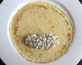 A picture of step 6 of ‘Mlyntsi’ Ukrainian Thin Pancakes with Chicken Filling.