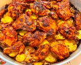 صورة لخطوة 5 من وصفة فروج مع بطاطا بالفرن😋🤤