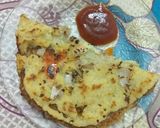 A picture of step 6 of Suji cheela.