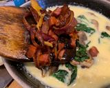 A picture of step 3 of Yui’s take on Spanish omelette.
