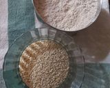 A picture of step 1 of Whole wheat sesame ladoo.
