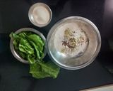 A picture of step 1 of Masala Palak Luchai(Jain Food).