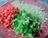 A picture of step 2 of Fried rice with manchurian.