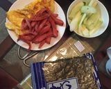 Hình bước làm 1 của món Kimbab