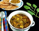A picture of step 7 of Palak Aloo ki sabzi.