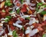 A picture of step 4 of Hawaiian Tikka pizza fries in Microwave oven.