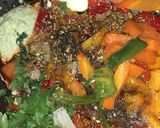 A picture of step 4 of Beef steak sweet and sour tofu with scrambled egg.