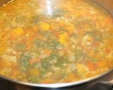 A picture of step 3 of Lentils with vegetables and choricillos soup.