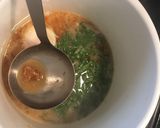 A picture of step 6 of Miso soup with kale.