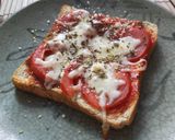 รูปขั้นตอนการทำที่ 3 ของ 2 cheeses margherita bread pizza