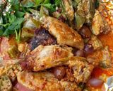 A picture of step 3 of Baked Spicy Chicken And Okra In Banana Wrap.