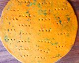 A picture of step 2 of Thin crust thepla pizza.