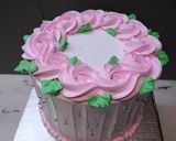 A picture of step 10 of 8 inch tall chocolate brownie cake.