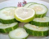 A picture of step 1 of Cucumber 🥒 lemon 🍋infused water.