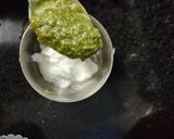 A picture of step 2 of Green Chutney Raita.