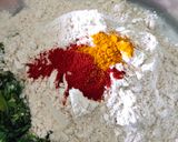 A picture of step 2 of Methi ajwain thepla.