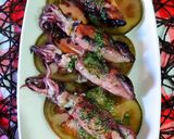 Foto del paso 9 de la receta Chipirones a la plancha rellenos de pasta de cilantro, ajos y jengibre