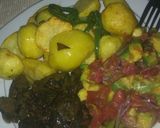 A picture of step 3 of Deep fried potatoes and pan fried liver and kachumbari.