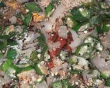 A picture of step 2 of Masala Bhindi.