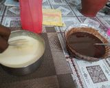 A picture of step 3 of Chocolate lava cake.