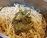 Foto del paso 4 de la receta Espaguettis con jamón al pesto