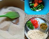 A picture of step 1 of Vegetable Upma.