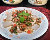 冰箱剩菜變身~里肌肉佐洋蔥蕃茄莎莎醬的食譜步驟3照片