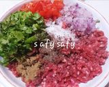 A picture of step 1 of Stuffed Grape Leaves with Kofta.