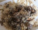 A picture of step 4 of Khoya Modak stuffed with Dates&Nuts.