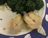 Foto del paso 7 de la receta: Arroz caldoso de pollo y conejo, con espinacas y alcachofas