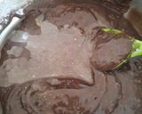 A picture of step 3 of Lamington chocolate cake.