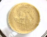 A picture of step 1 of Indrahar ki Kadhi (Madhya Pradesh Cuisine in a Fusion style).