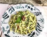 A picture of step 4 of Trofie with Arugula and Walnut Pesto.