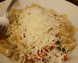 A picture of step 6 of Italian inspired pasta and beans.