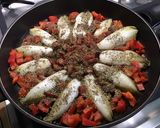 Une image de l'étape 10 de Flan d'endives caramélisées aux tomates, poivron, jambon cru et fromage frais.