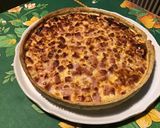 Une image de l'étape 13 de Quiche « pas Lorraine » au jambon blanc,oignon de roscoff et feta grecque (pâte brisée au basilic).