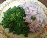 A picture of step 2 of Potato green onion tomato veg.